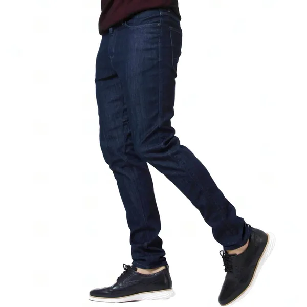 Plain Dark Blue Stretchable Slim Fit Jeans For Men